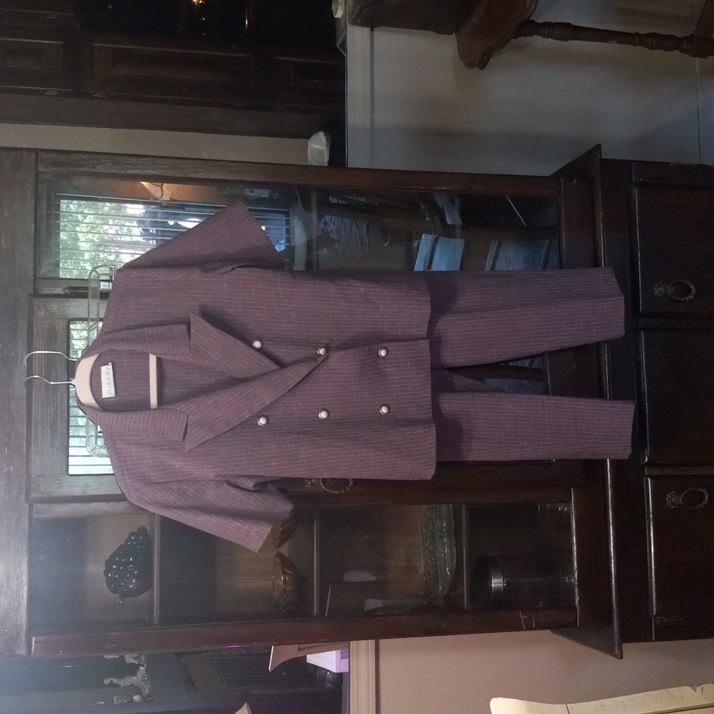 Vintage Purple Pinstripe 2 Piece Set Suit